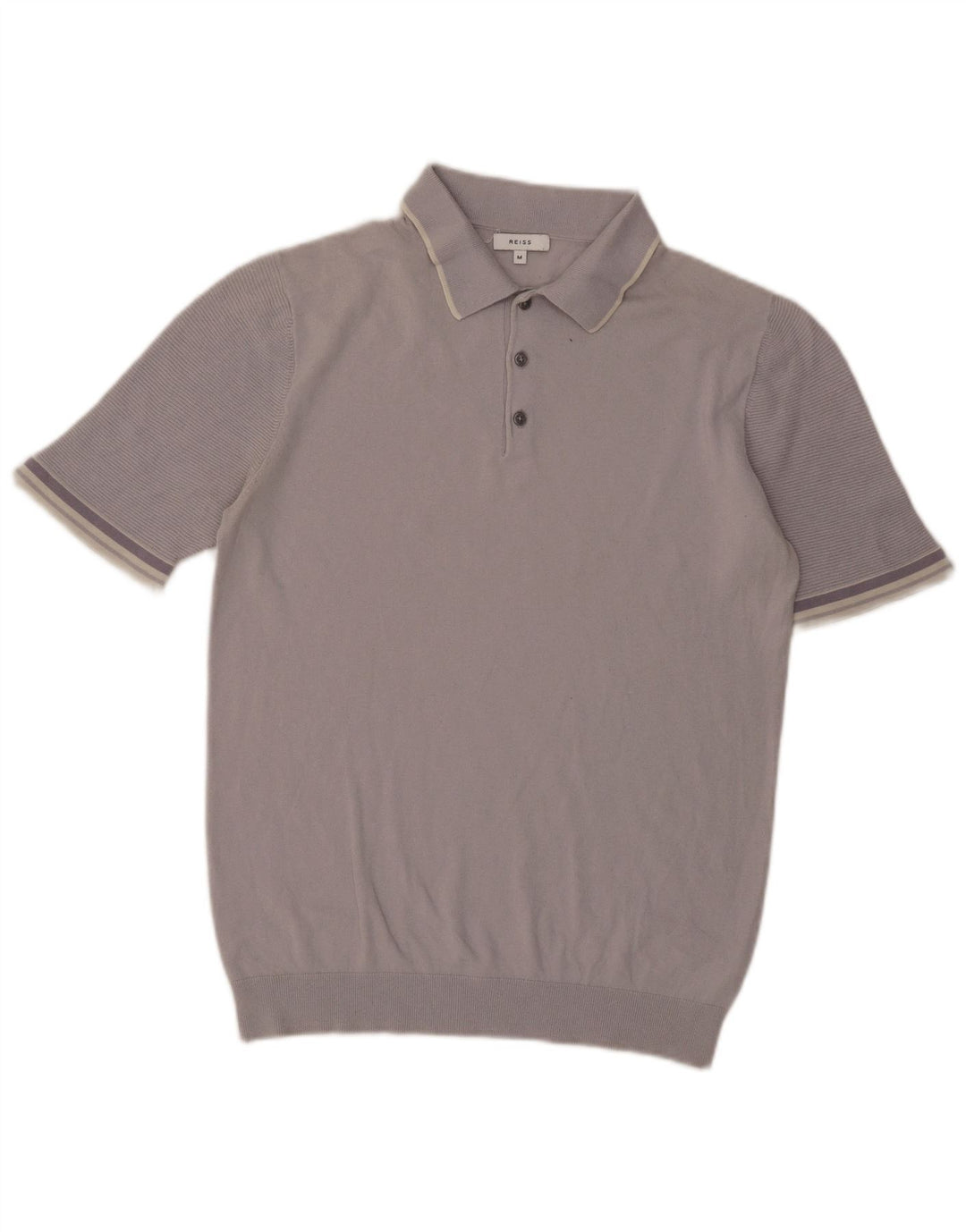 Camisa polo masculina Reiss algodão cinza médio