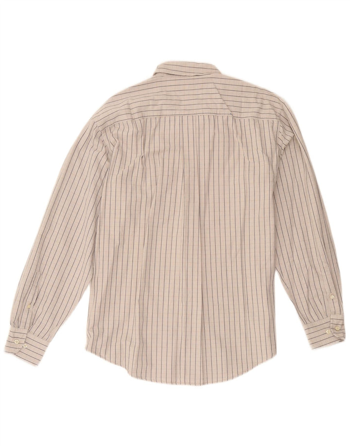 Camisa masculina Sergio Tacchini algodão listrado cinza médio