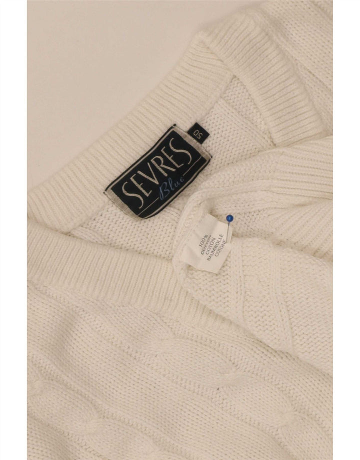 Suéter masculino Sevres com decote em V IT 50 algodão branco médio