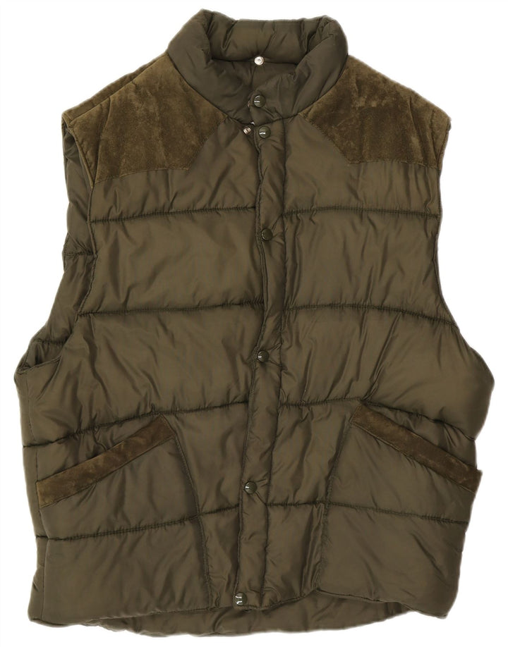 Colete masculino acolchoado com capuz gráfico CASUCCI UK 42 XL nylon verde
