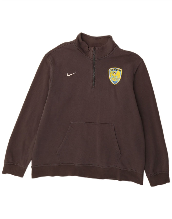 Moletom Nike Masculino com Zíper e Pescoço Jumper XL Cinza Algodão