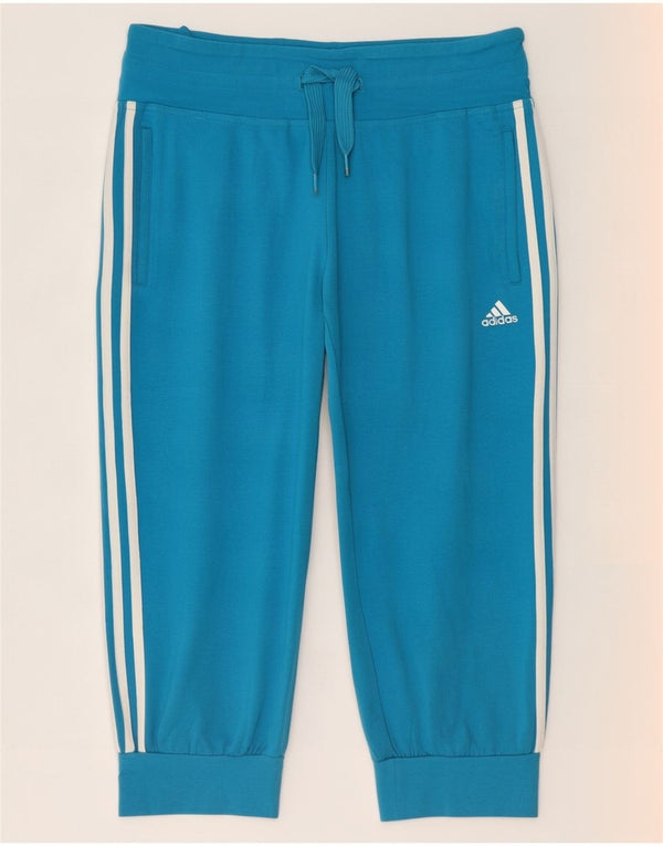 Adidas Womens Bermuda Sport Shorts UK 12 Médio Azul Algodão