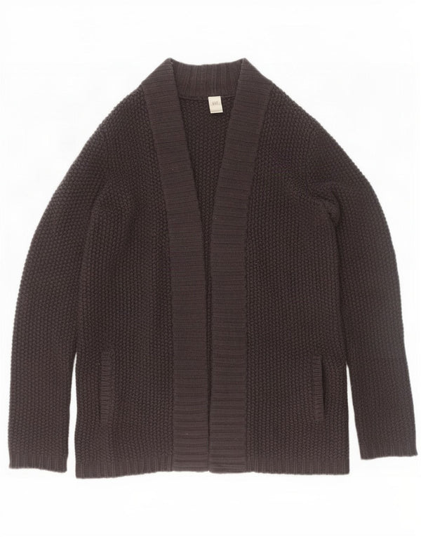Suéter feminino Gap Longline oversized aberto cardigan Reino Unido 14 lã preta média