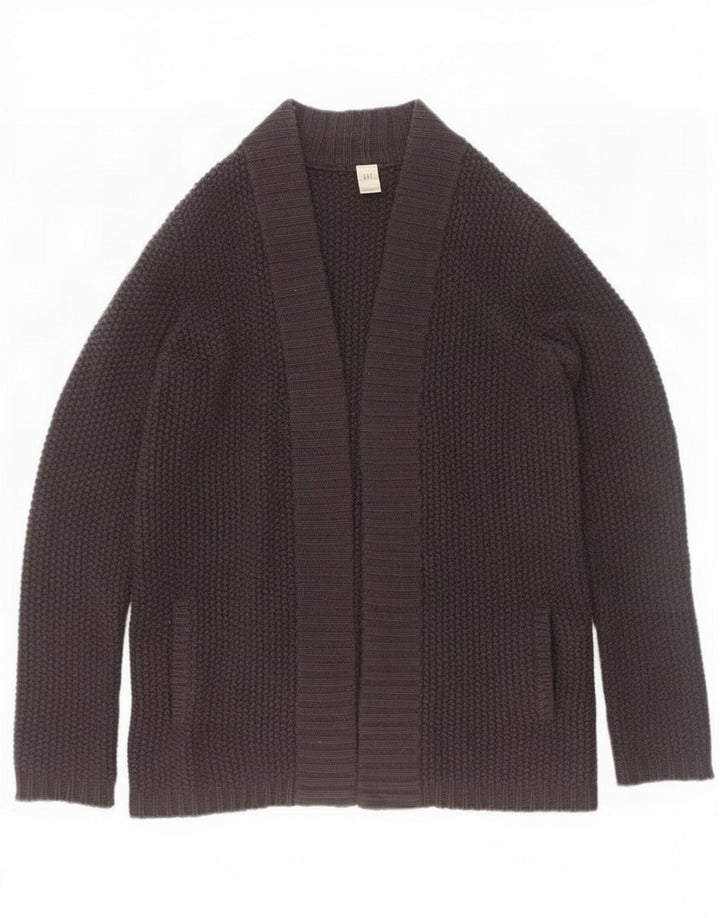 Suéter feminino Gap Longline oversized aberto cardigan Reino Unido 14 lã preta média