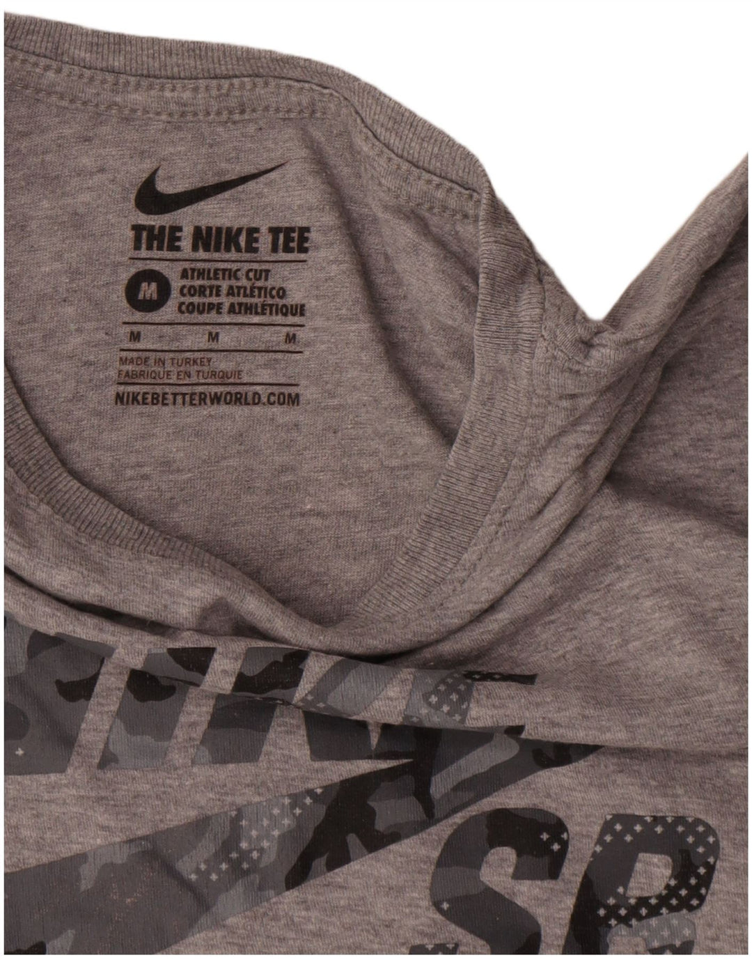 Camiseta masculina Nike Athletic Cut Graphic Top cinza médio algodão