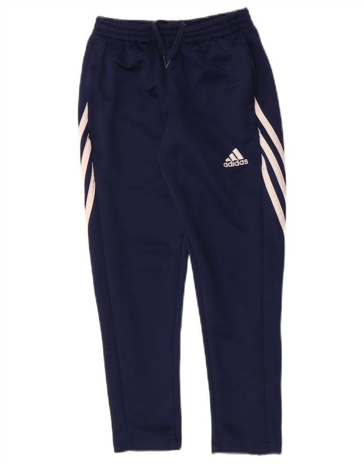 Calças de treino Adidas Boys Climalite 7-8 anos pequenas azul marinho