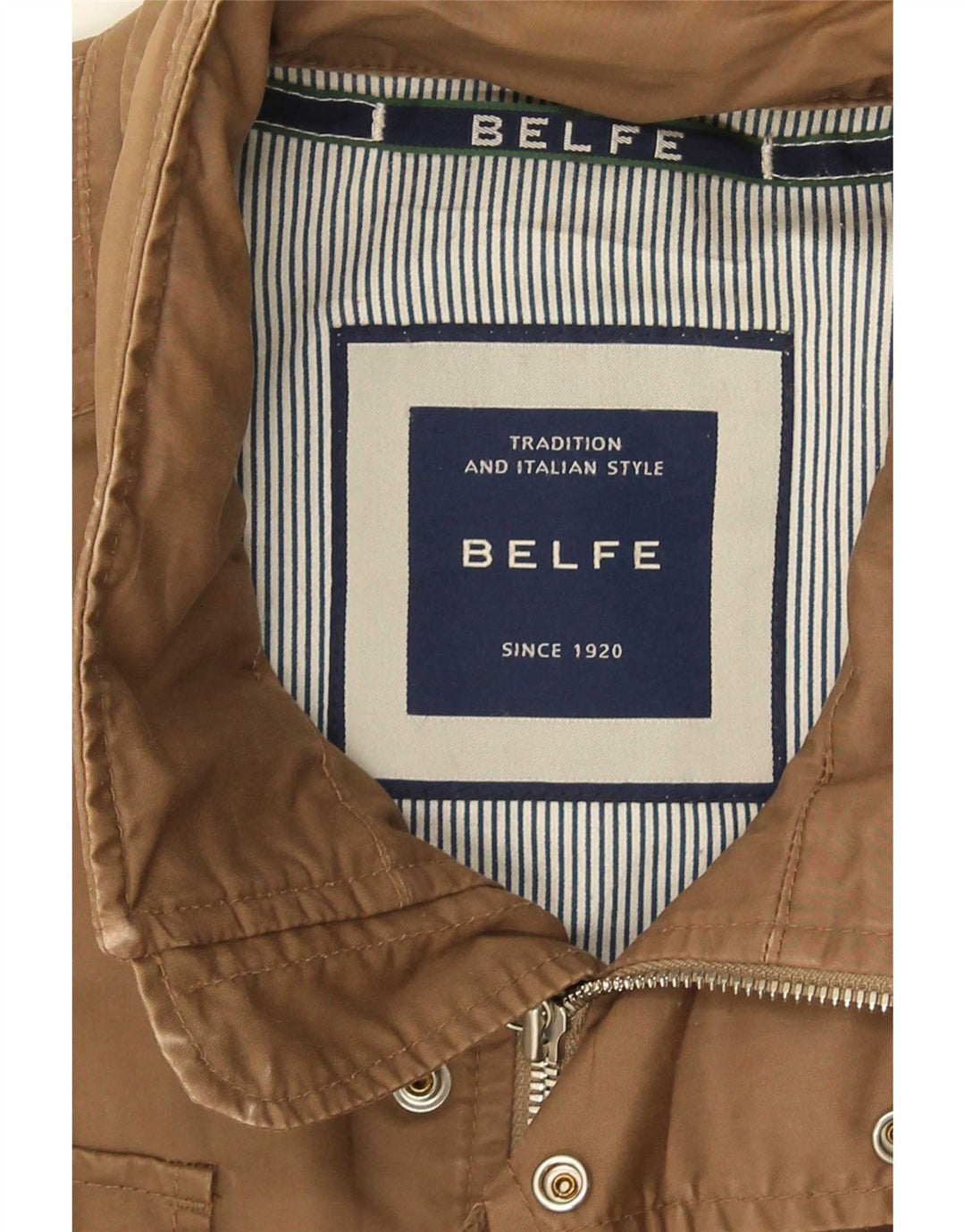 Jaqueta utilitária masculina Belfe UK 42 XL algodão bege