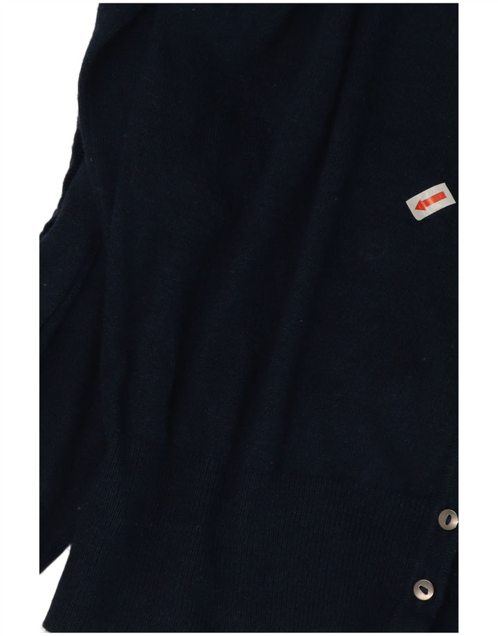 Suéter cardigã feminino Marks & Spencer UK 12 viscose azul marinho médio