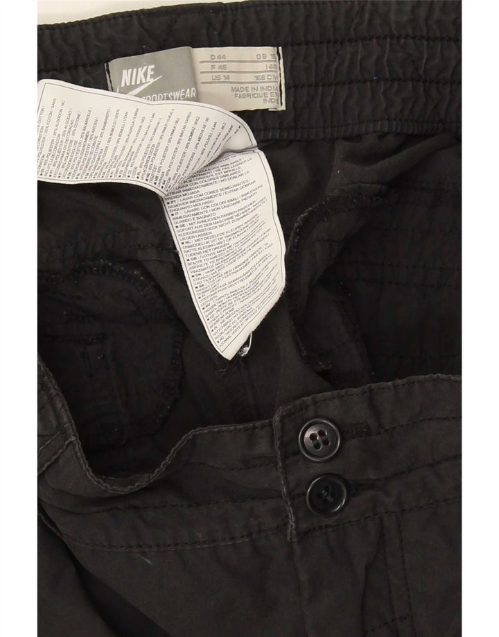 Nike Womens Joggers Cargo Calças UK 16 Grande W34 L30 Poliéster Preto