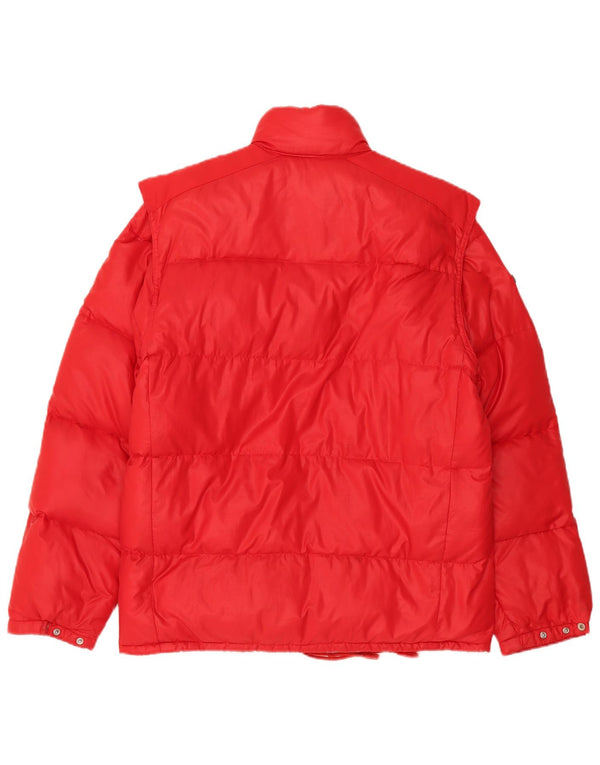 Jaqueta acolchoada masculina vintage UK 40 grande poliamida vermelha