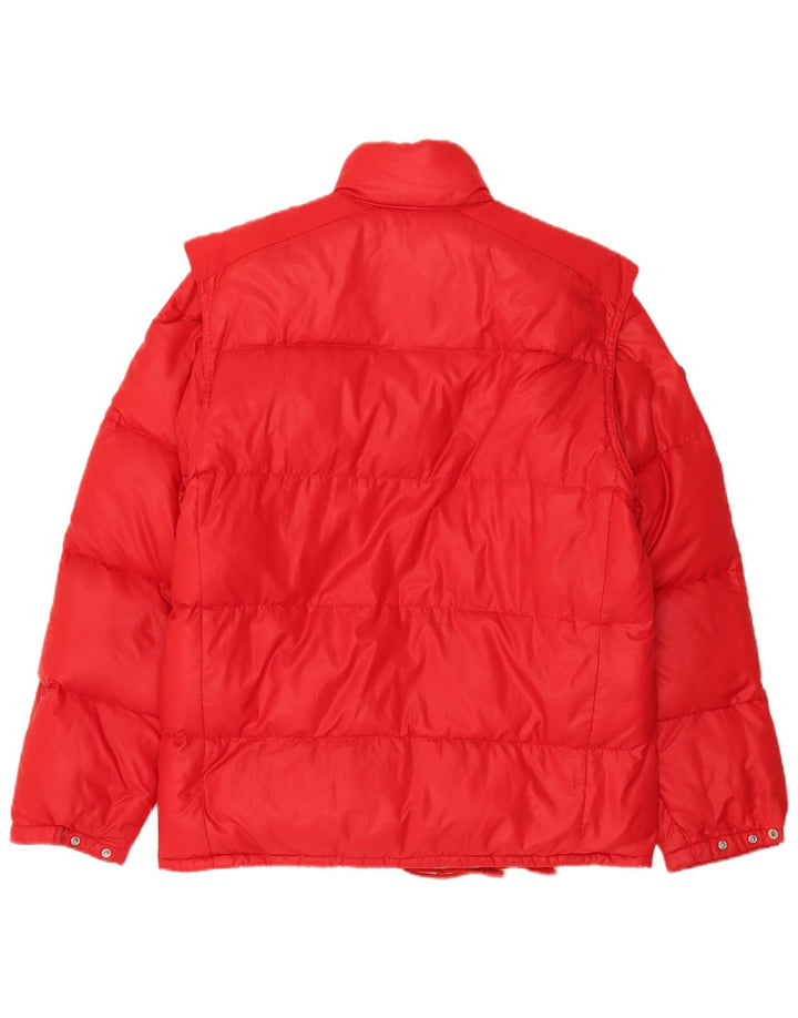 Jaqueta acolchoada masculina vintage UK 40 grande poliamida vermelha