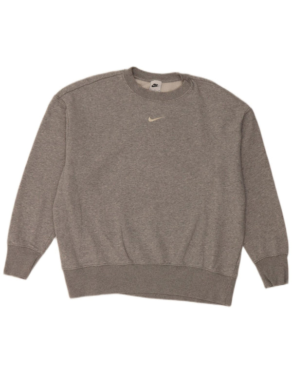 Nike feminino oversized moletom jumper UK 14 médio cinza algodão