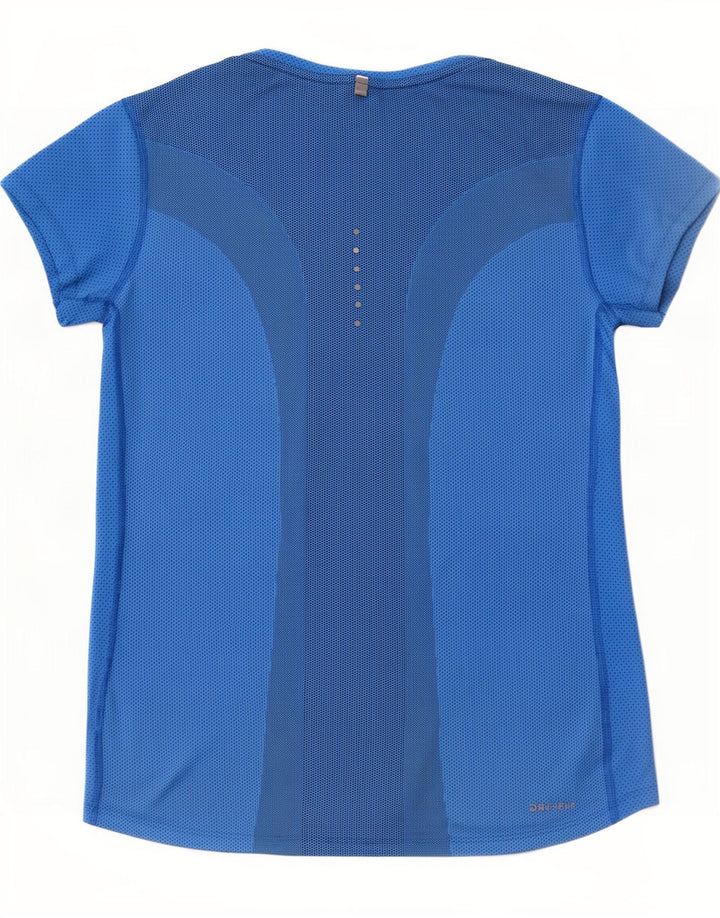 Camiseta feminina Nike Dri Fit Top UK 12 poliéster azul médio
