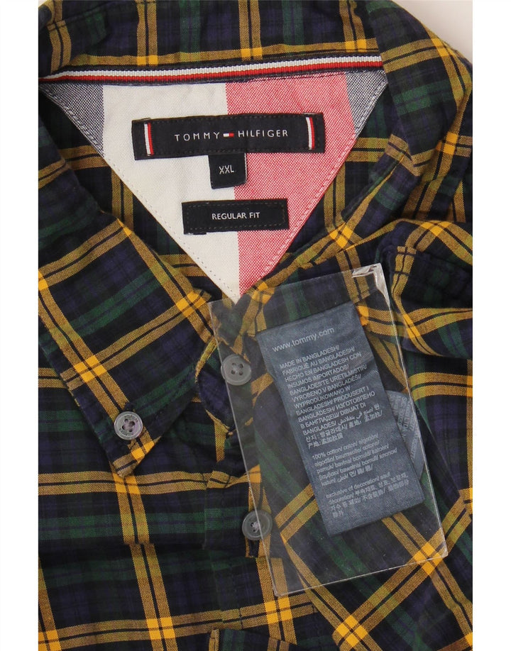 Camisa masculina Tommy Hilfiger Regular Fit 2XL algodão xadrez multicolorido