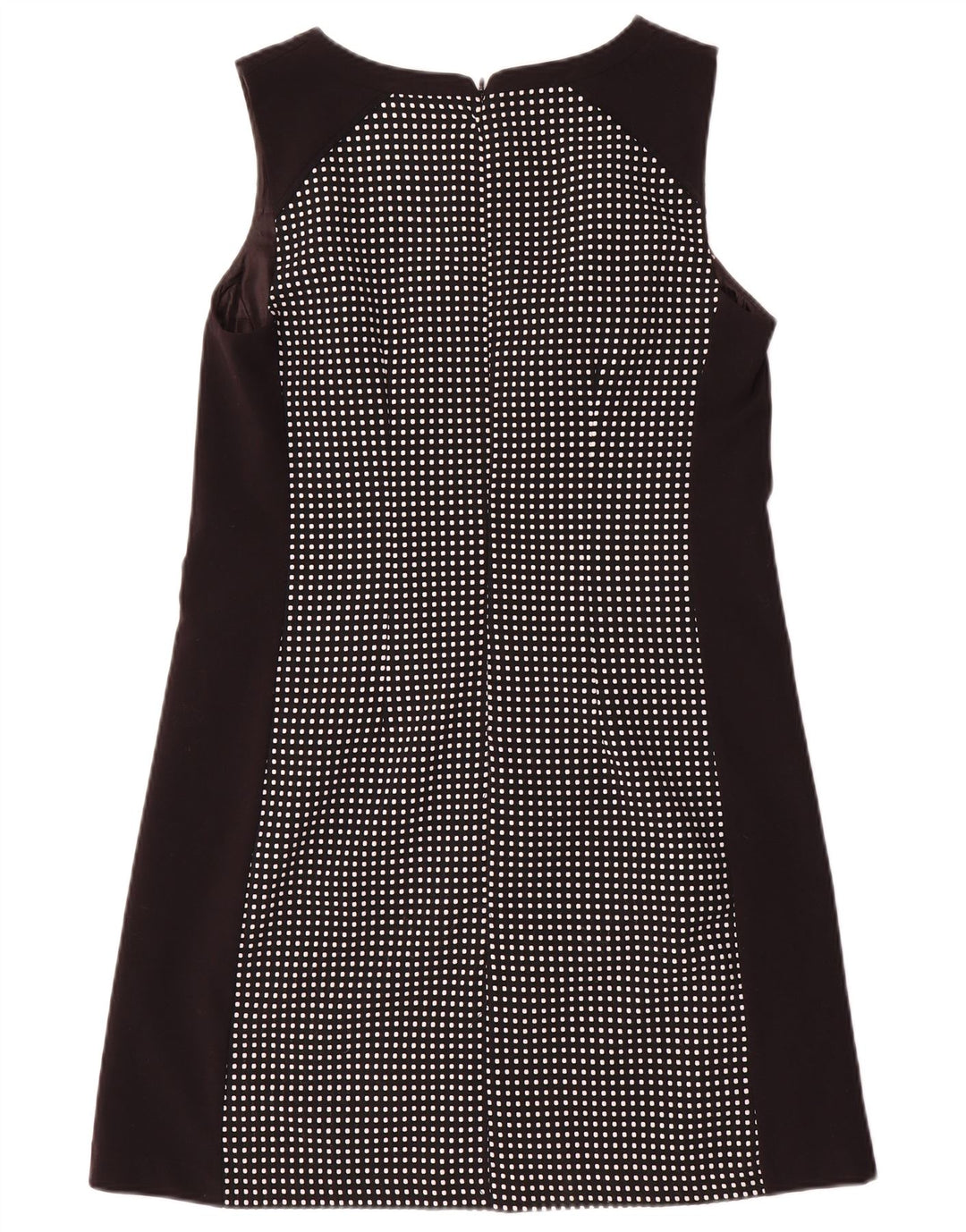 Próximo Vestido feminino sem mangas evasê UK 12 poliéster manchado preto médio