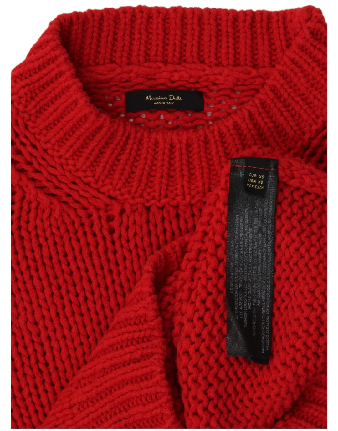 Suéter feminino MASSIMO DUTTI com gola tartaruga e gola redonda UK 6 XS vermelho