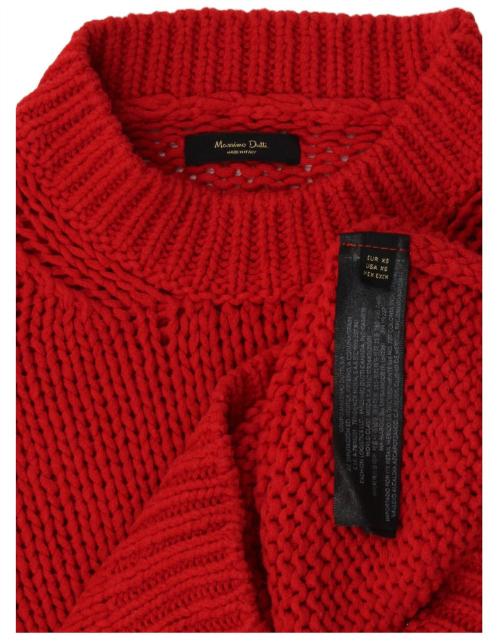 Suéter feminino MASSIMO DUTTI com gola tartaruga e gola redonda UK 6 XS vermelho