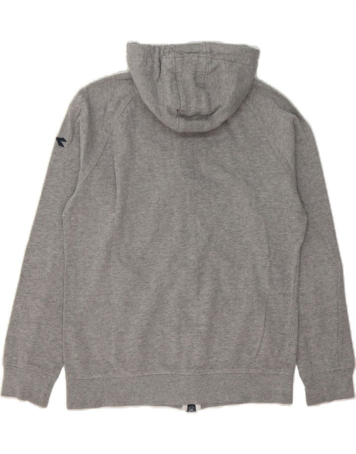 DIADORA Mens Zip Hoodie Sweater Small Grey Colourblock Cotton Vintage Diadora and Second-Hand Diadora from Messina Hembry 
