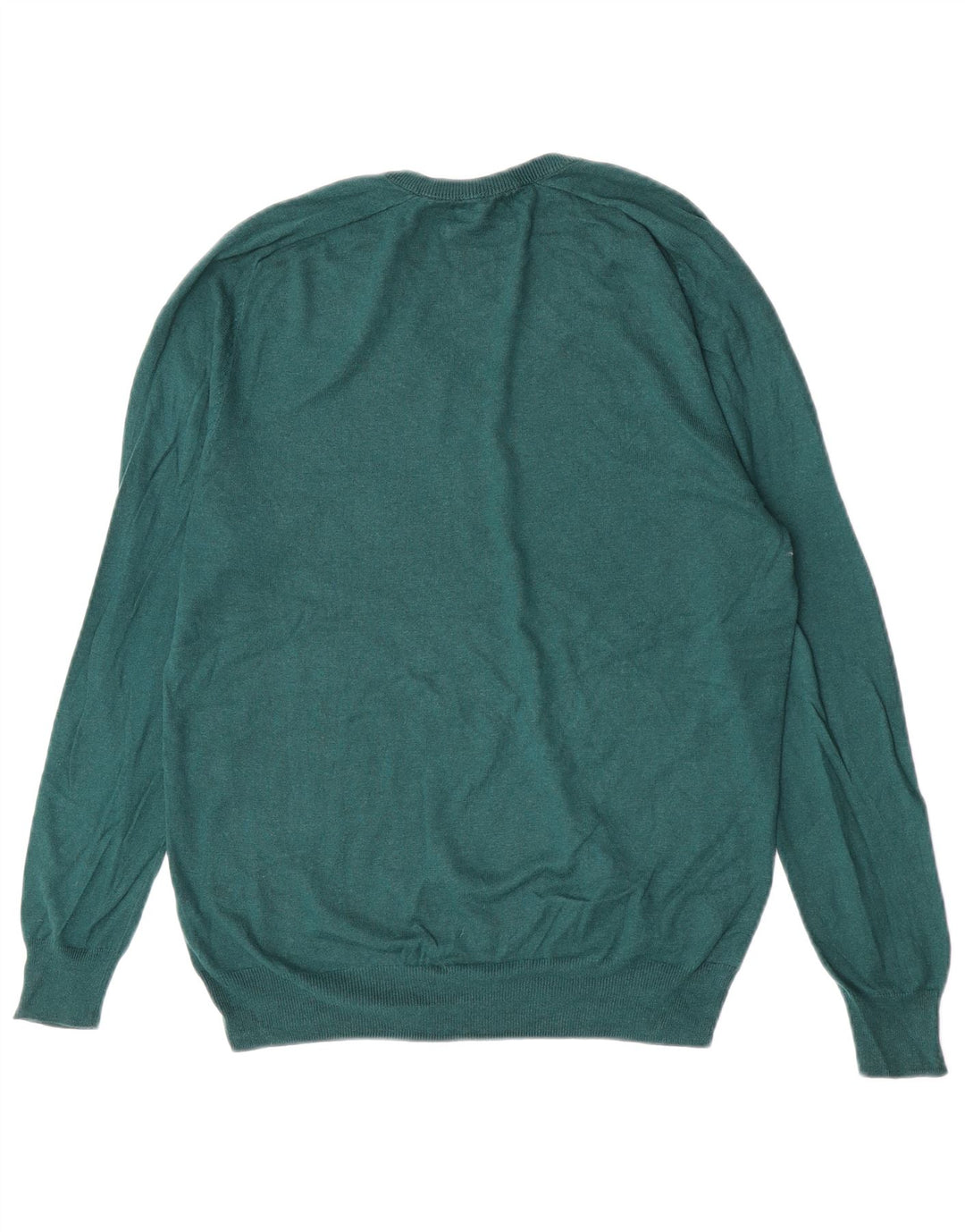 Suéter masculino Massimo Dutti com decote em V pequeno seda verde