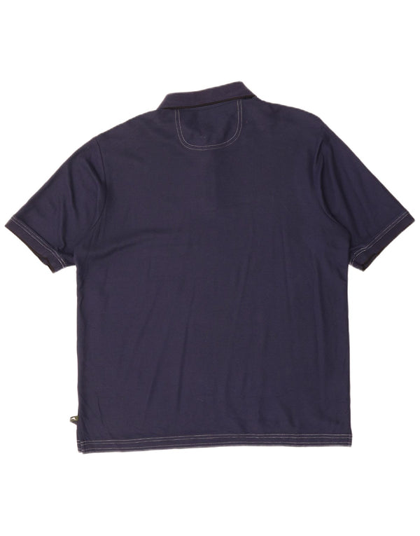 Camisa polo masculina TOMMY BAHAMA de algodão azul marinho médio