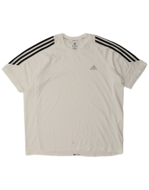 Adidas Mens Climacool Camiseta Top Grande Poliéster Branco