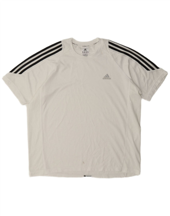Adidas Mens Climacool Camiseta Top Grande Poliéster Branco