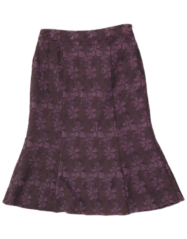Saia trompete feminina CC Reino Unido 14 grande W30 roxo floral