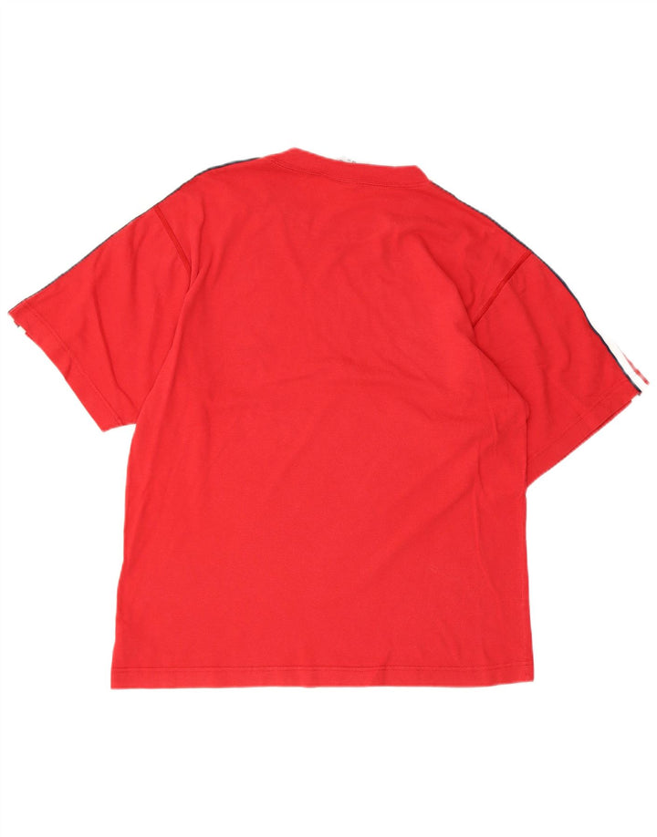 Camiseta masculina ADIDAS UK 34/36 pequena algodão vermelho