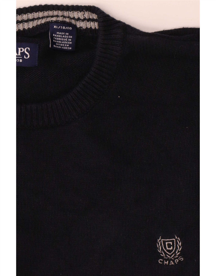 Suéter masculino Chaps com gola redonda XL algodão preto
