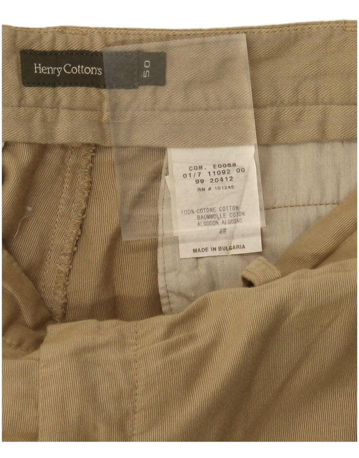 HENRY COTTONS Calça Chino Masculina Reta IT 50 Grande W32 L29 Bege