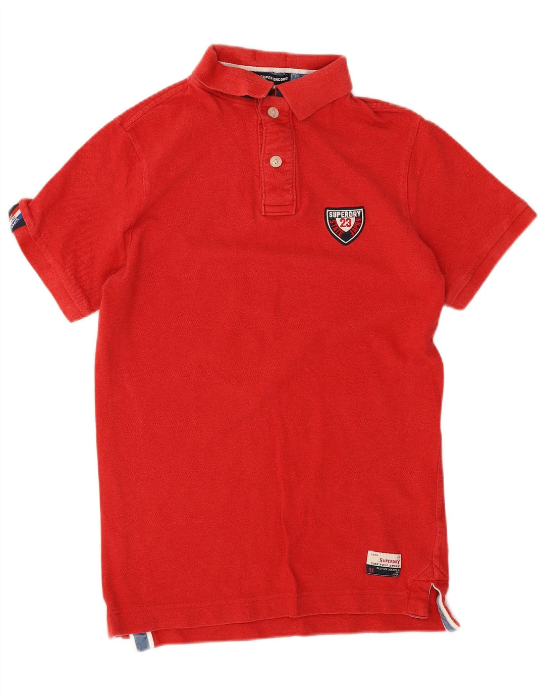 Camisa polo masculina Superdry Graphic Rugby pequena vermelha de algodão