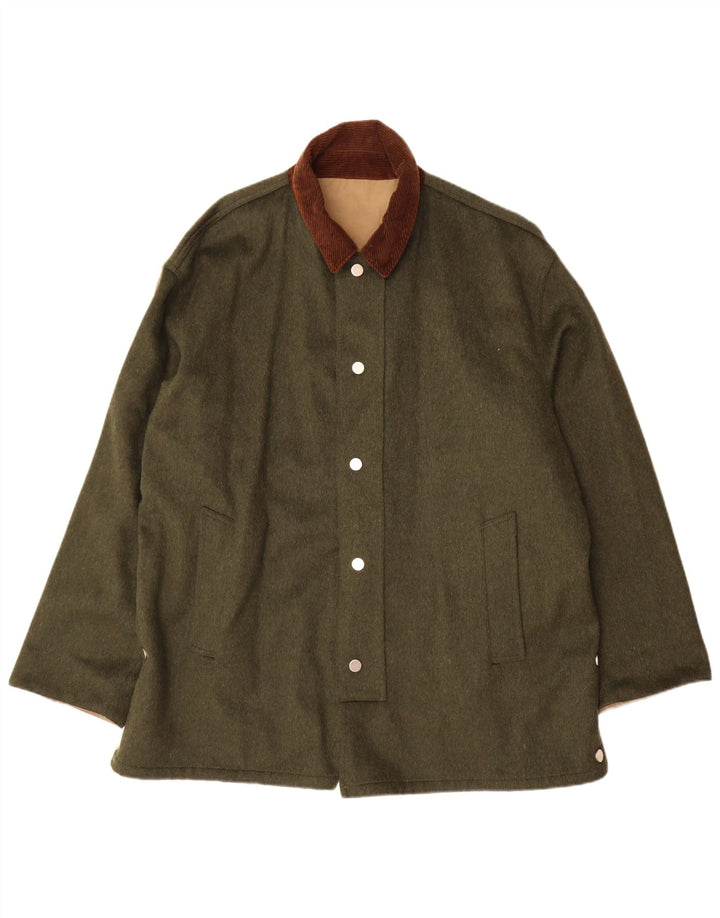 Sobretudo reversível masculino Aquascutum UK 42 XL verde