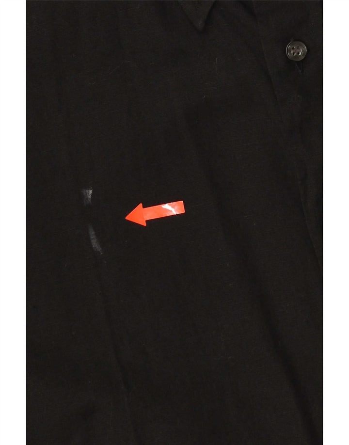 Camisa masculina de manga curta Trussardi tamanho 40 151/2 preto médio