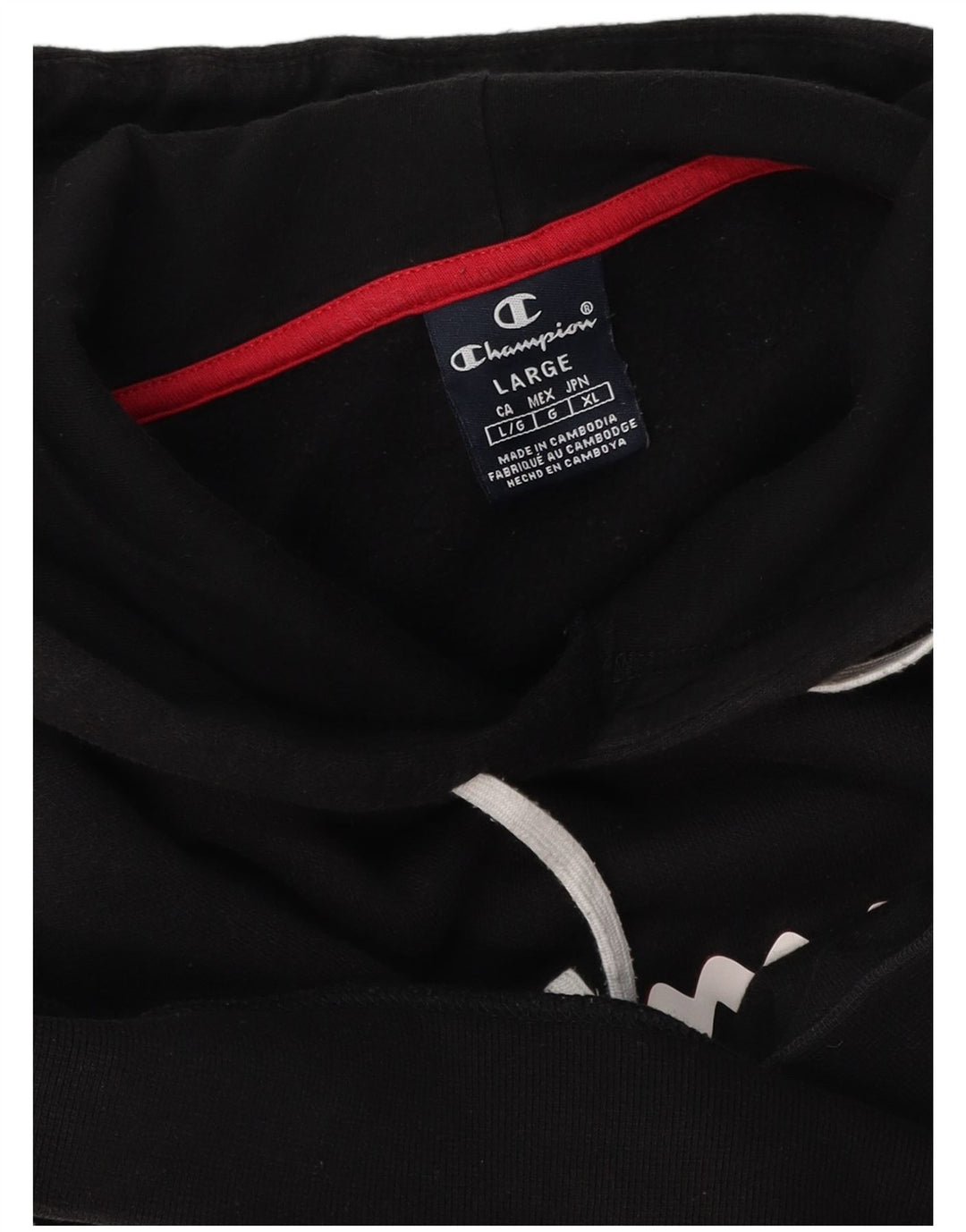Jumper com capuz gráfico masculino Champion grande preto