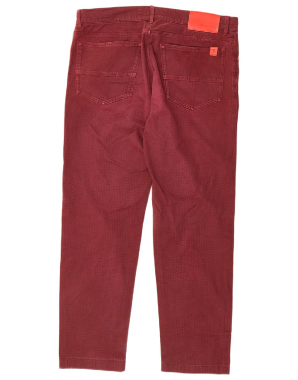 Trussardi Jeans retos femininos IT 50 XL W36 L30 Borgonha Geométrico