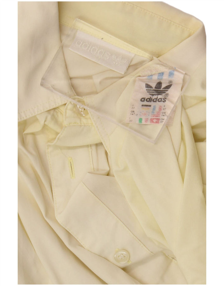 Camisa masculina de manga curta ADIDAS tamanho 14 1/2 pequeno algodão amarelo
