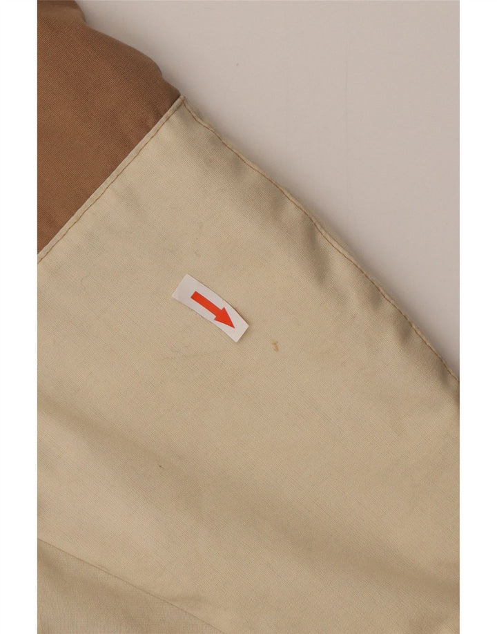 Jaqueta corta-vento masculina vintage com capuz IT 46 Small Beige Colourblock
