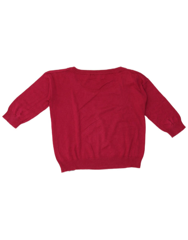Suéter feminino cropped com gola canoa Best Company Reino Unido 14 médio vermelho