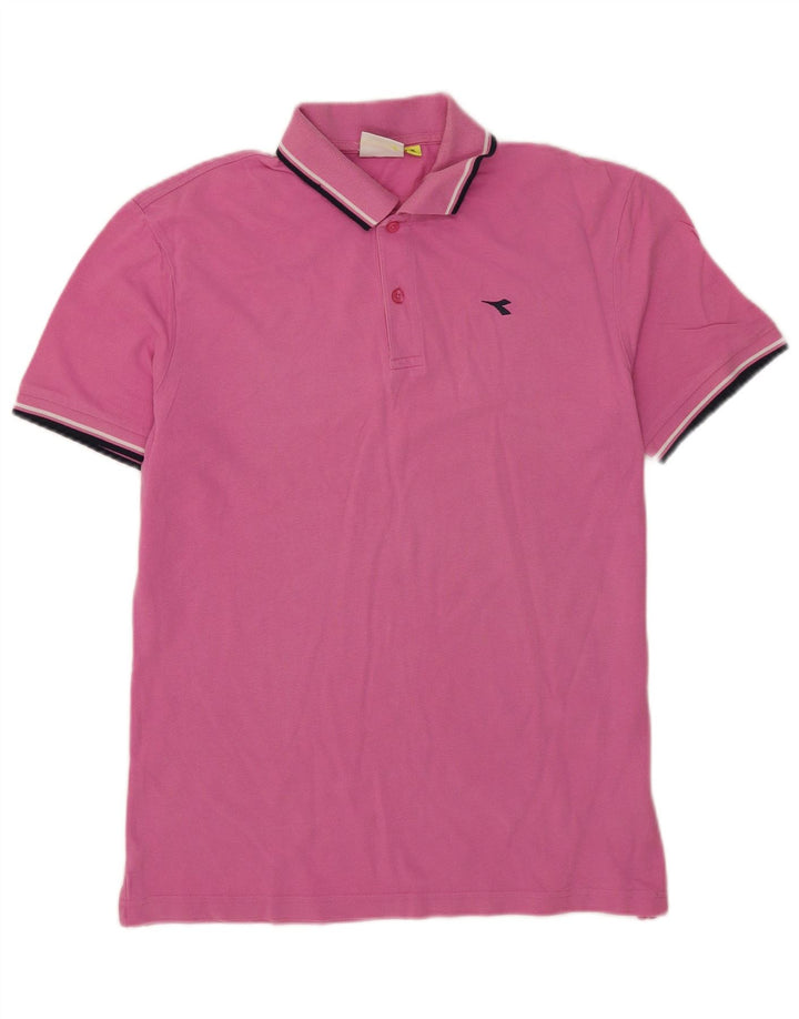 Camisa polo masculina Diadora XL rosa listrada
