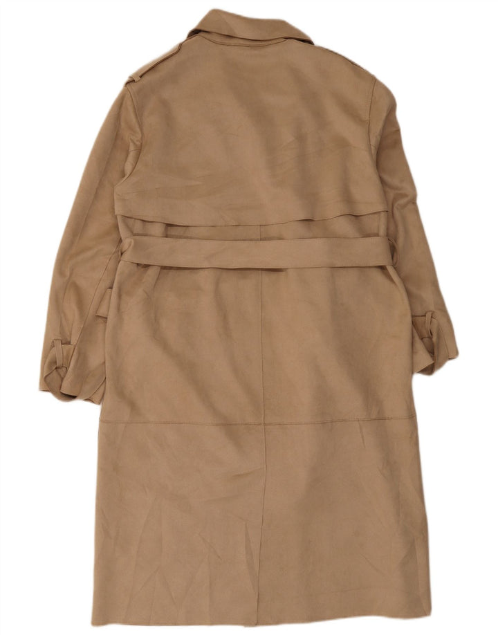 Zara Womens Trench Coat UK 14 Médio Bege Poliéster
