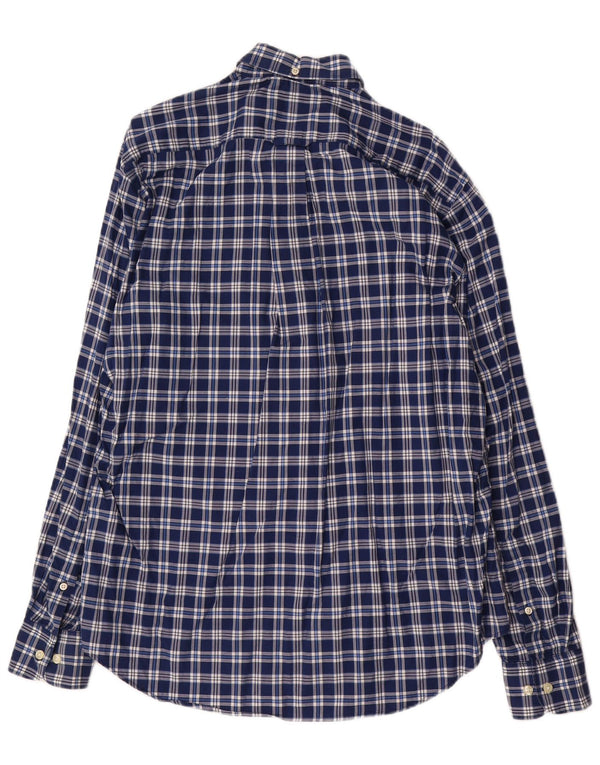 Gant Camisa masculina Madison Regular Fit grande algodão xadrez azul marinho