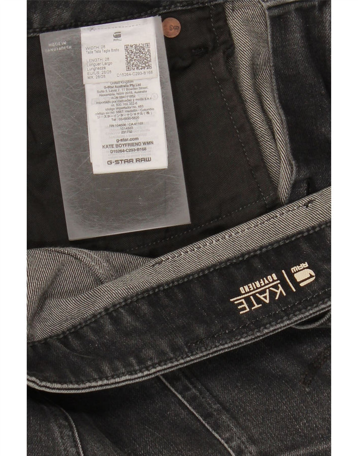 Calça jeans feminina G-STAR Kate cortada W28 L24 algodão preto