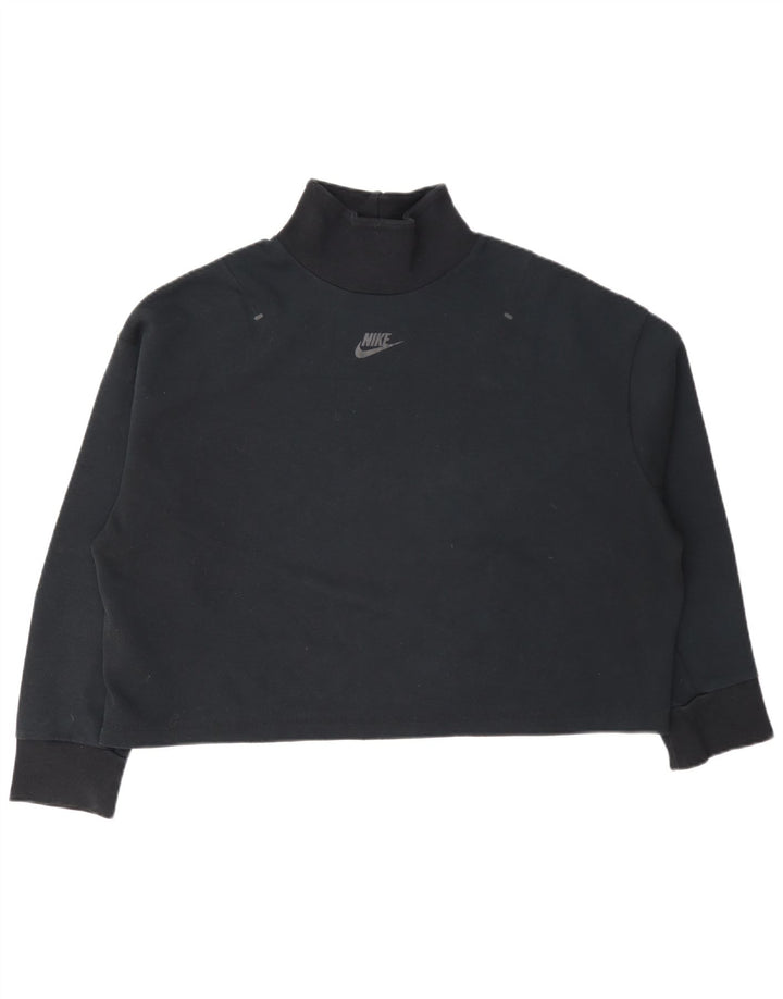 Nike feminino colheita oversized moletom jumper reino unido 10 pequeno azul marinho