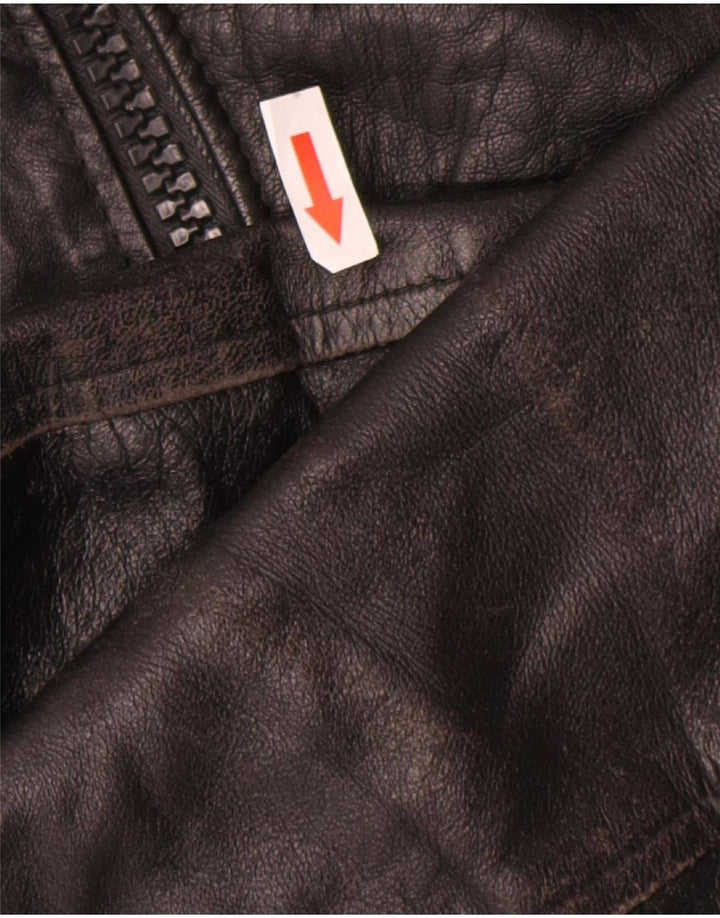 Jaqueta de couro masculina vintage UK 38 média preta