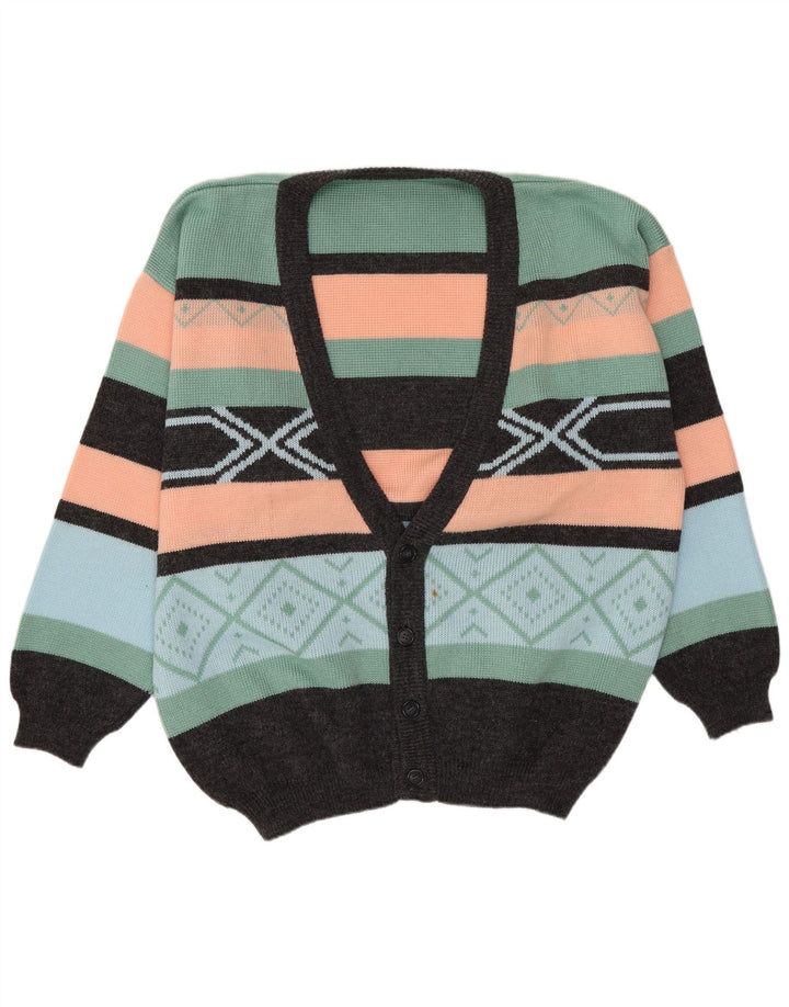 Suéter cardigã masculino VINTAGE IT 52/54 grande multicolorido Fair Isle