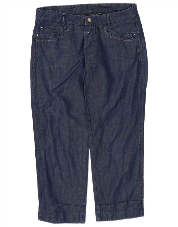 Jeans recortados femininos TRUSSARDI W26 L24 algodão azul marinho