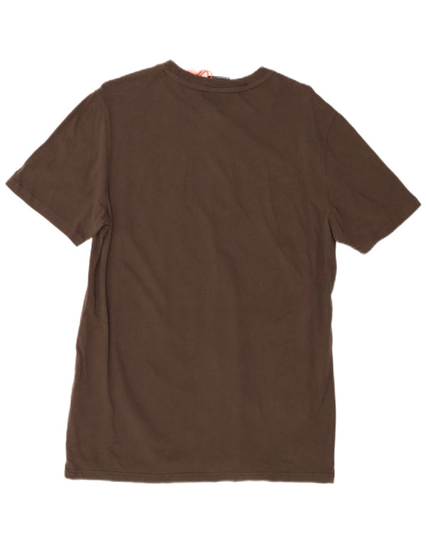 Camiseta masculina SUPERDRY com estampa gráfica cinza médio algodão