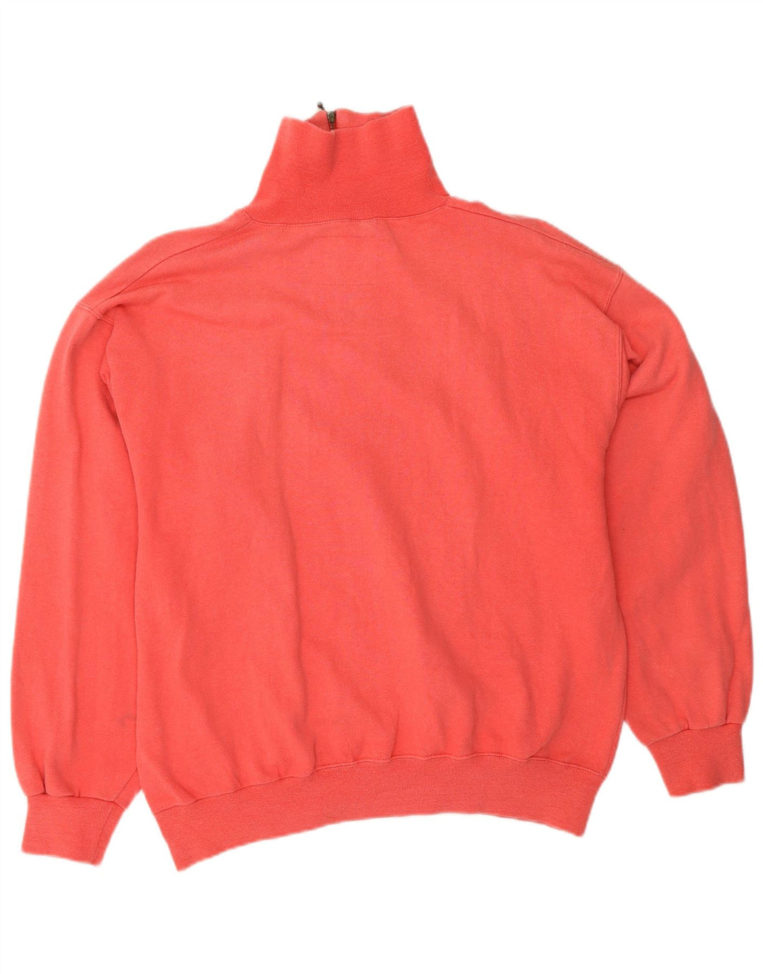 CHAMPION Suéter feminino com gola e zíper UK 14 algodão vermelho médio