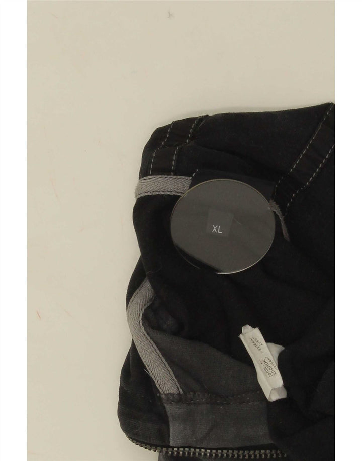 Trussardi Jaqueta masculina de agasalho XL preto colorblock algodão