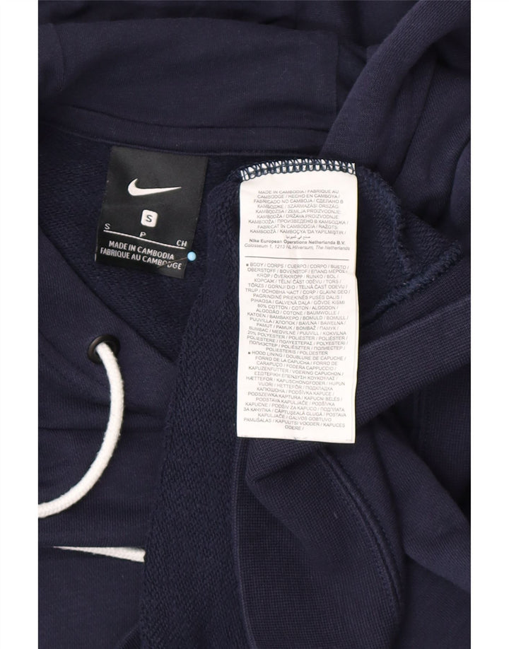 NIKE Mens Hoodie Jumper Pequeno Algodão Azul Marinho